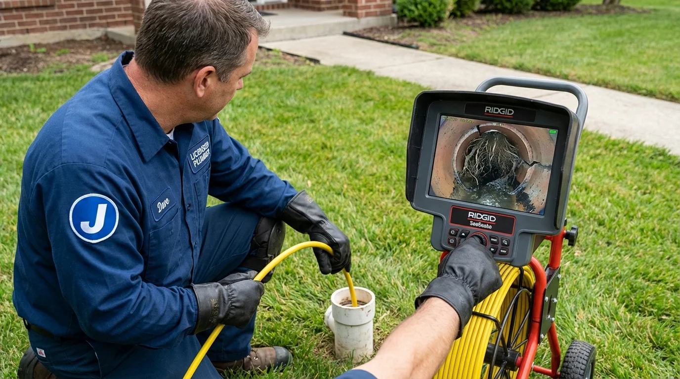 Sewer camera inspection being performed by Johns Plumbing LLC in Nitro